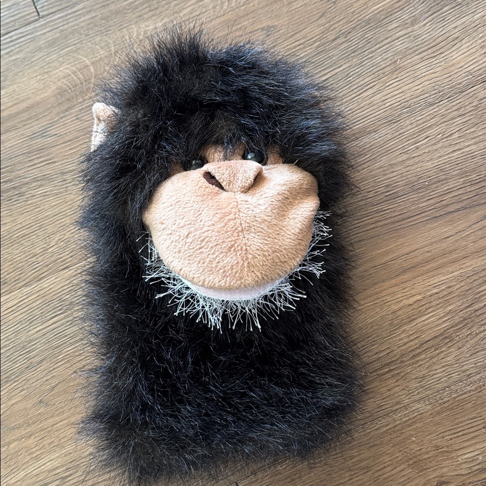 Plush Monkey hand puppet with Black Fur